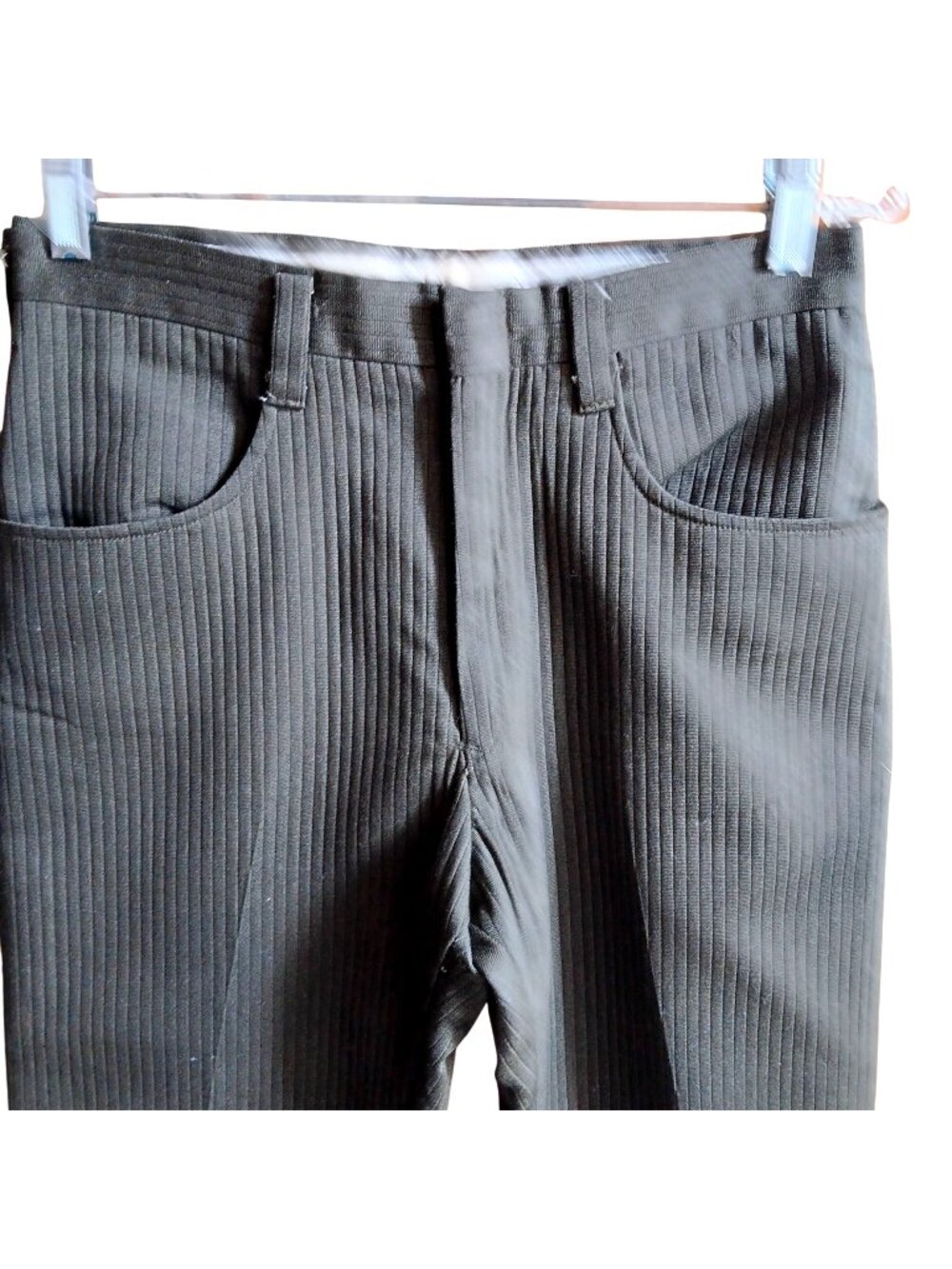 True Vintage Pants 29x26 Levis Sta-Prest 1970's Ribbed Trousers Green Straight